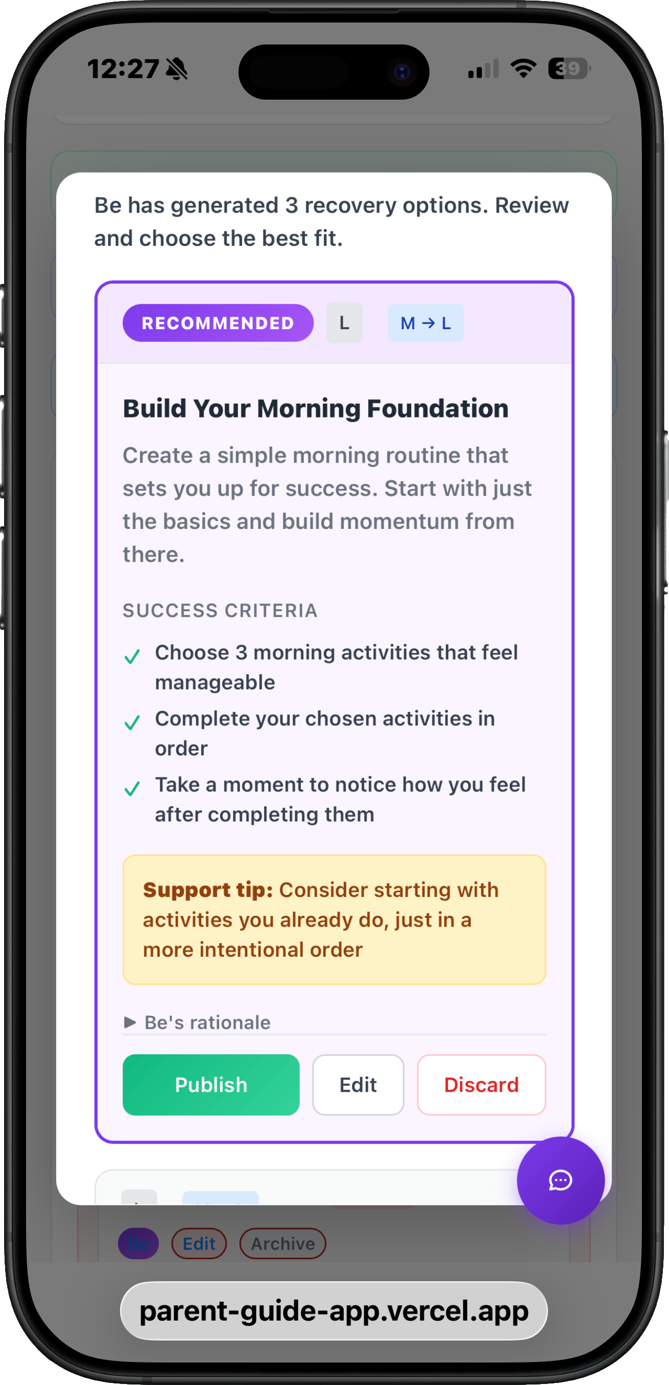 Predict — AI recovery options